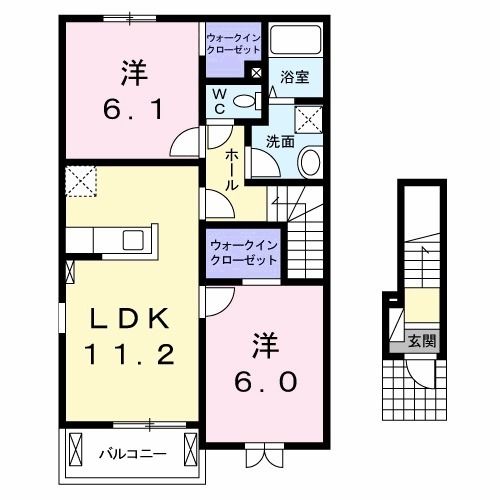 クラール鴨島　Ａの間取り