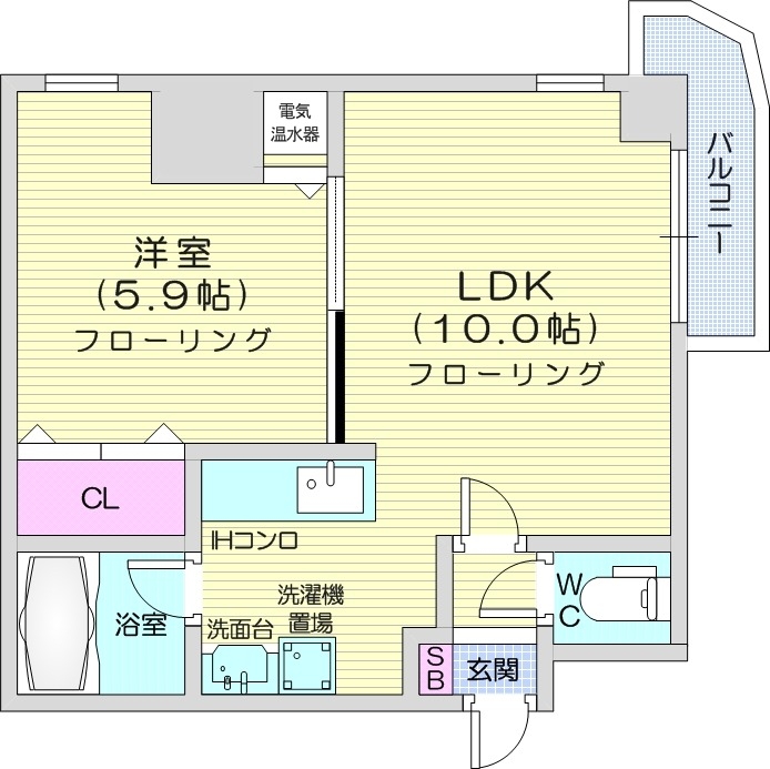 石狩郡当別町園生のマンションの間取り