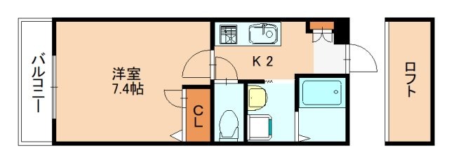 糟屋郡志免町片峰のアパートの間取り