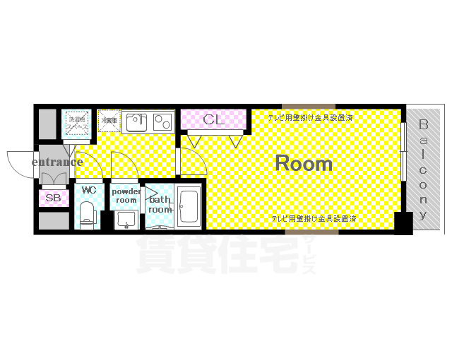 京都市南区吉祥院三ノ宮西町のマンションの間取り