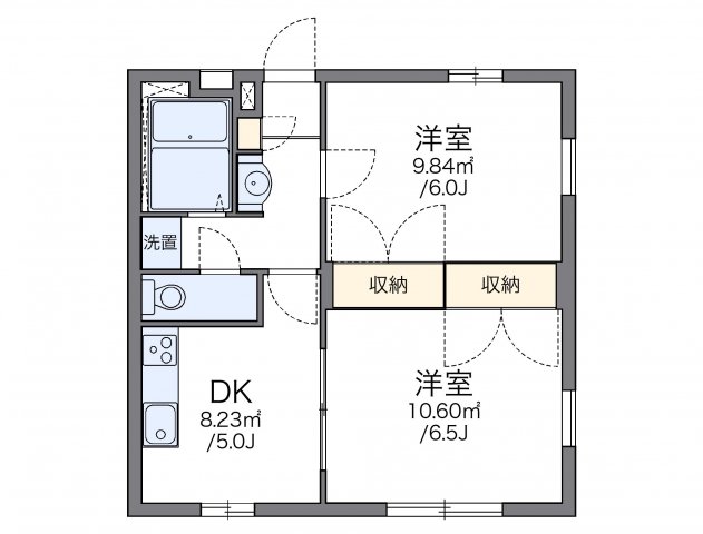 北九州市小倉南区高野のアパートの間取り