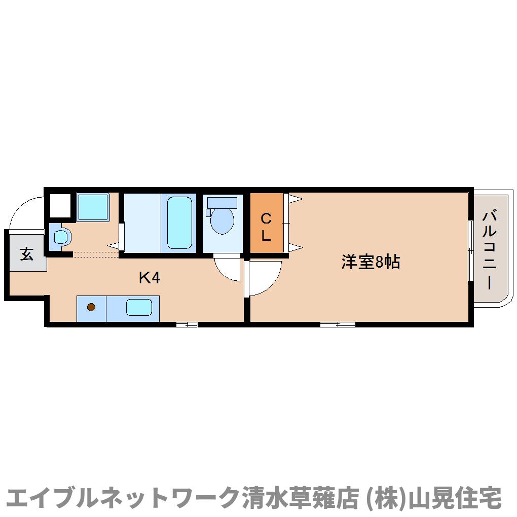 静岡市清水区馬走北のマンションの間取り