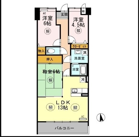 プラザハイツ二ツ屋C棟の間取り