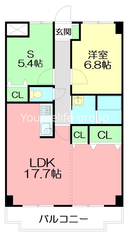 小田原市蓮正寺のマンションの間取り