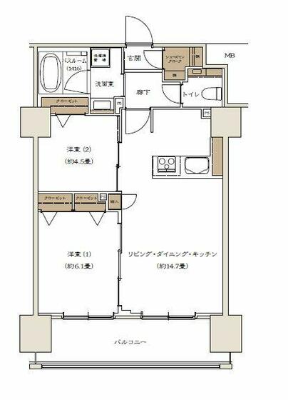 【キュロコ日本橋の間取り】