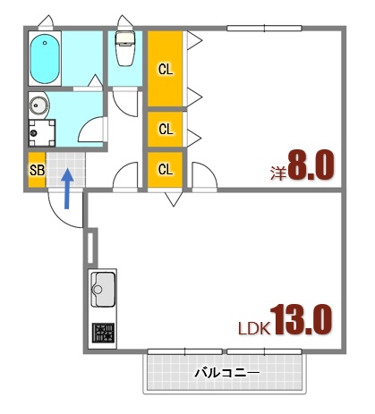 ハイカムール西本の間取り