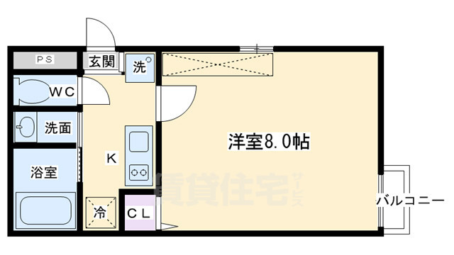 京都市上京区笹屋４丁目のマンションの間取り