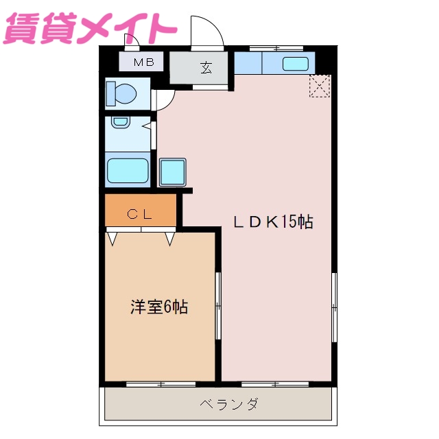 三重郡朝日町大字縄生のマンションの間取り