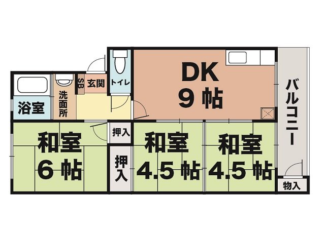 神戸市垂水区福田のマンションの間取り