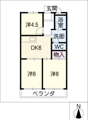 シティハイツ野一色の間取り