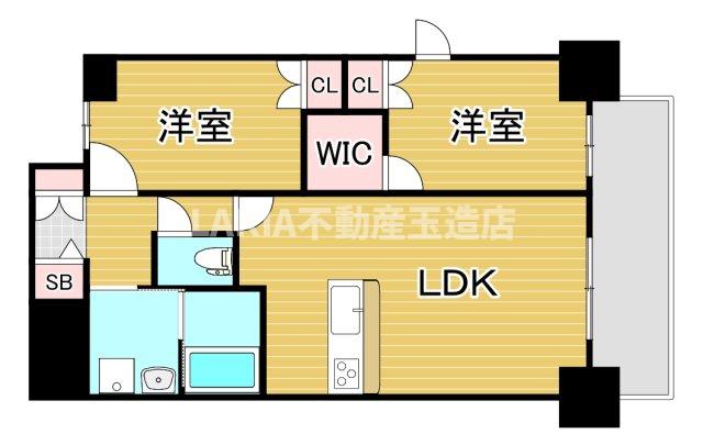 大阪市東成区大今里のマンションの間取り