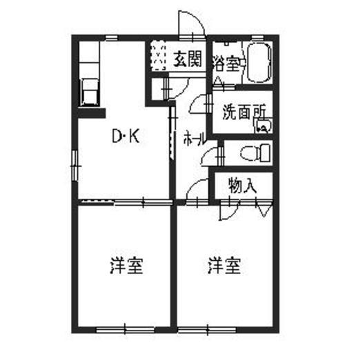 加古郡稲美町六分一のアパートの間取り