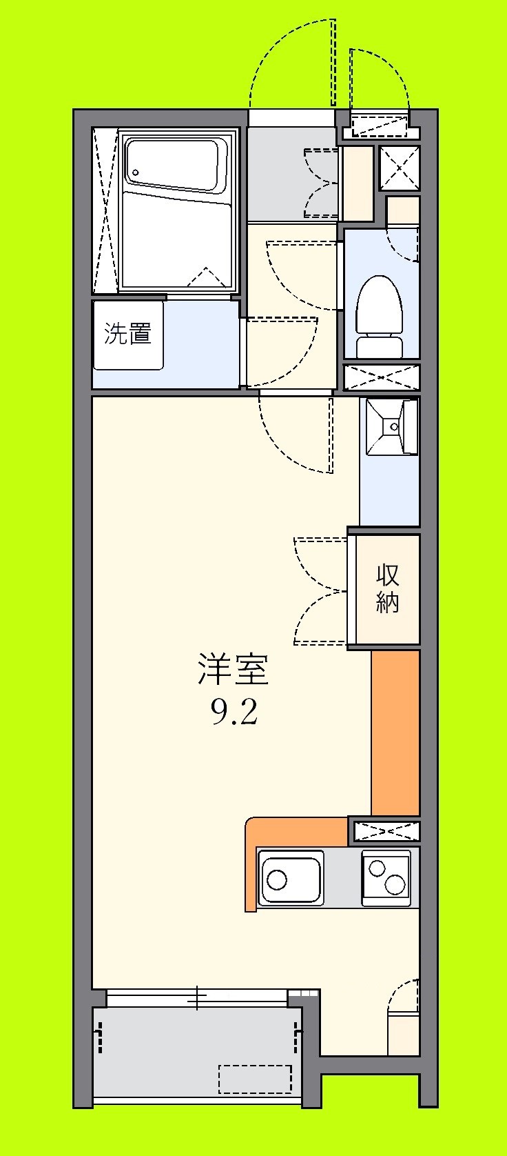 八尾市宮町のアパートの間取り