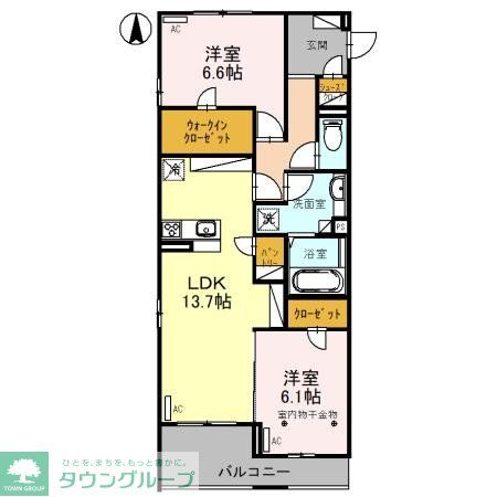 川口市三ツ和のアパートの間取り