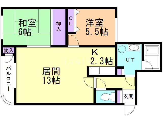 札幌市中央区南二十三条西のマンションの間取り