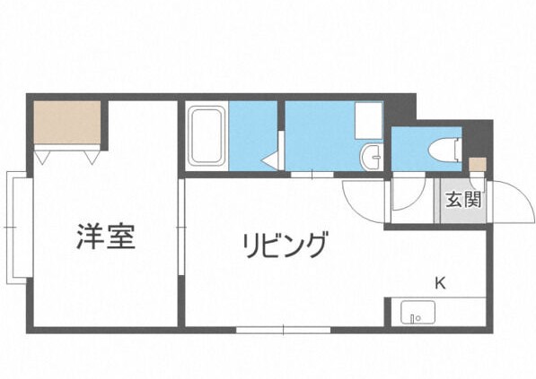 札幌市東区北十九条東のマンションの間取り