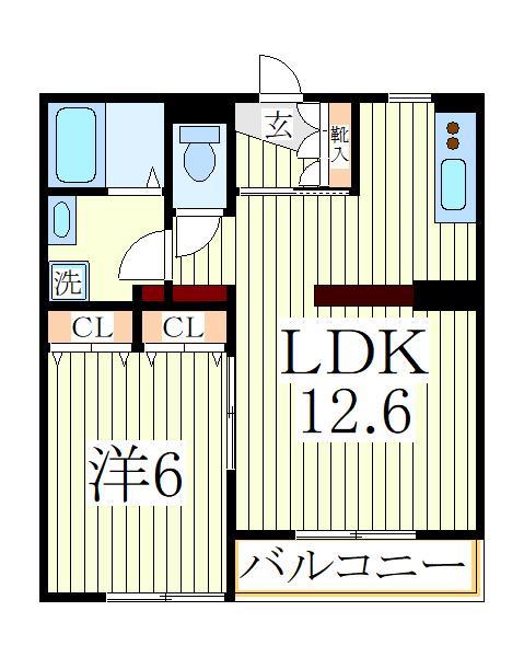 柏市宿連寺のアパートの間取り