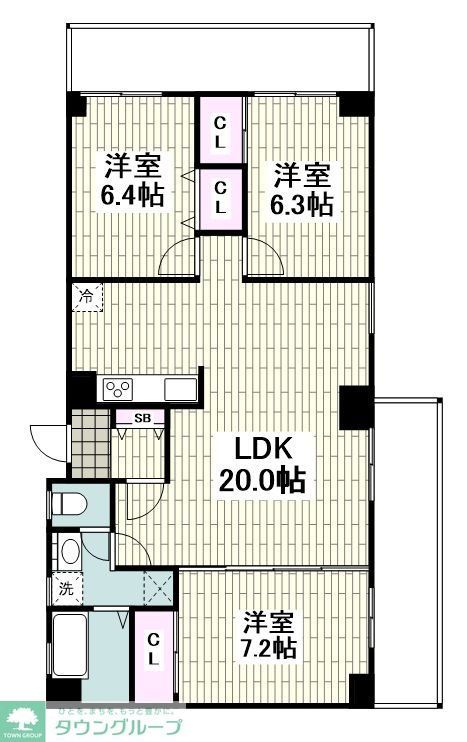 藤沢市鵠沼花沢町のマンションの間取り