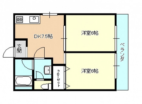 広島市西区大宮のマンションの間取り