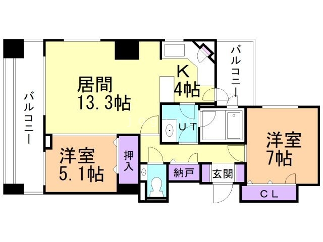 クリーンリバーフィネス大通公園東の間取り