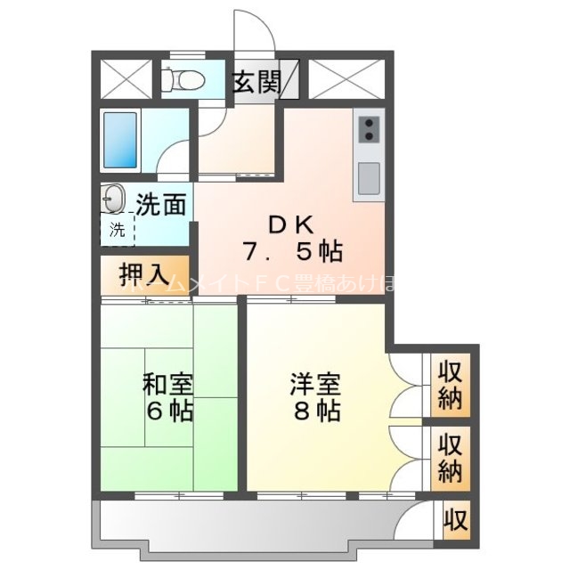 白河ハイツの間取り