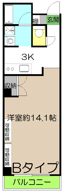 金子橋マンションの間取り