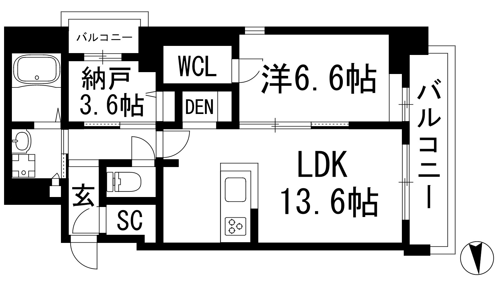 シャーメゾン川西中央の間取り