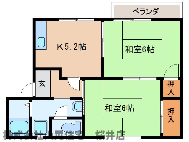 フレグランス山の辺Gの間取り