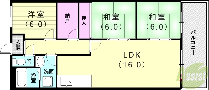 神戸市垂水区つつじが丘のマンションの間取り