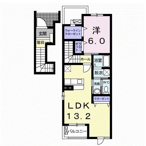 新居浜市泉宮町のアパートの間取り