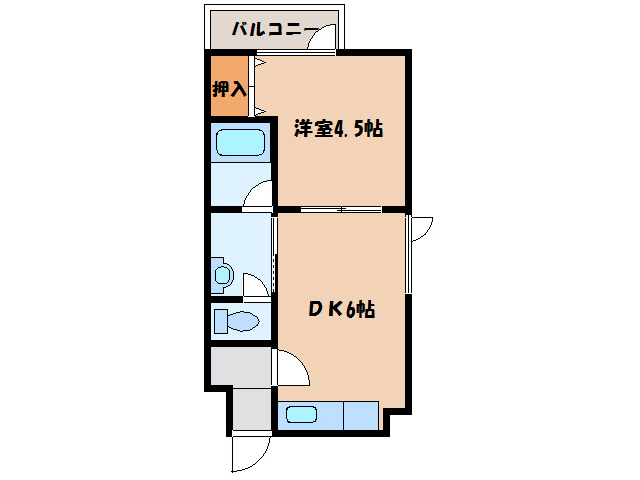 函館市日吉町のアパートの間取り