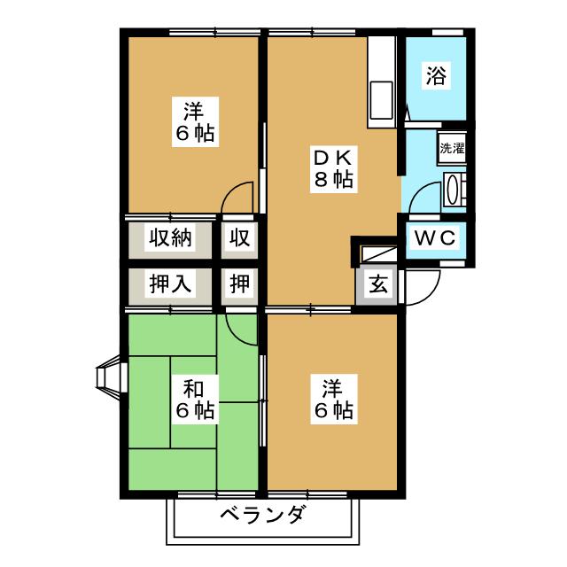 ガーデン欅Ｂ棟の間取り