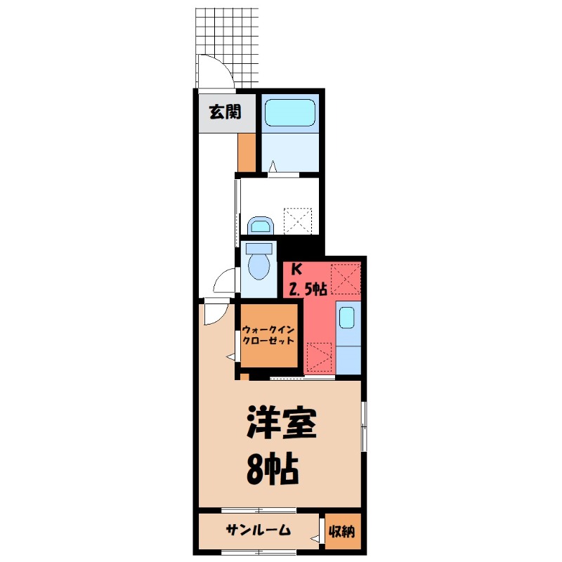 熊谷市石原のアパートの間取り