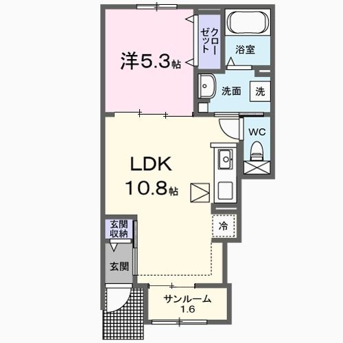 クラール勅使イーストＡの間取り