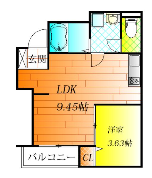 藤井寺市小山のアパートの間取り