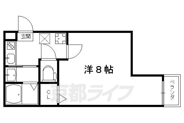 京都市下京区花畑町のマンションの間取り