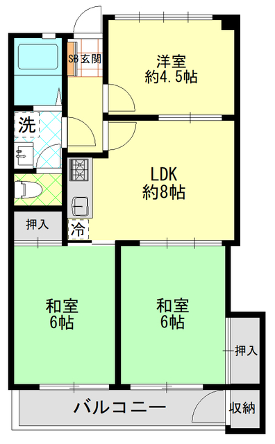 六会駅前高層住宅の間取り