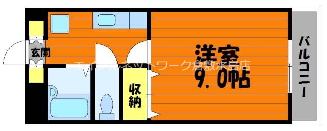 倉敷市田ノ上新町のマンションの間取り