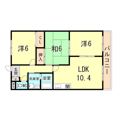 伊丹市野間北のマンションの間取り