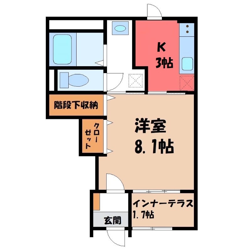 【栃木市今泉町のアパートの間取り】