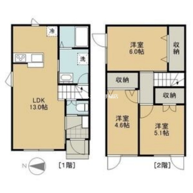 札幌市手稲区星置一条のアパートの間取り