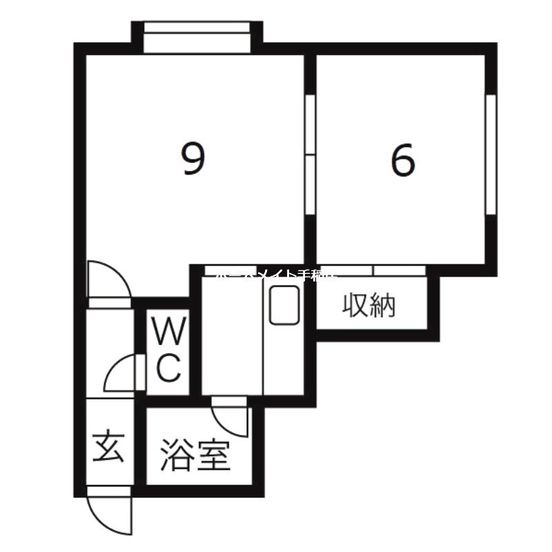 札幌市手稲区新発寒七条のアパートの間取り