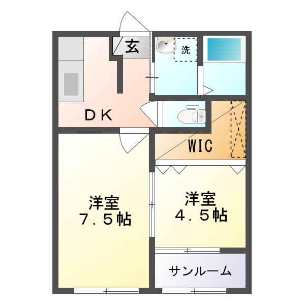 ユニヴェール A棟の間取り