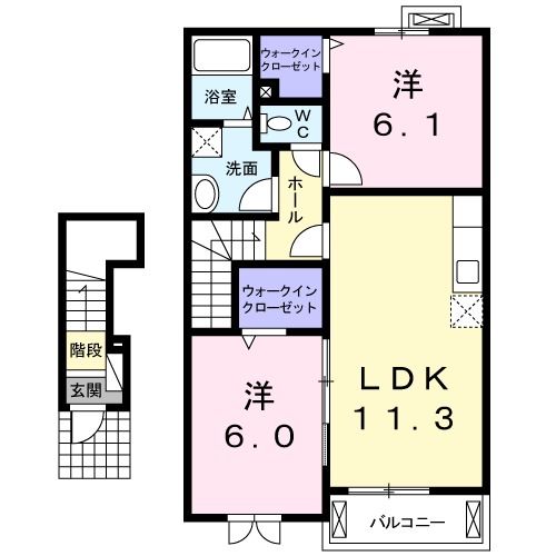 大垣市昼飯町のアパートの間取り