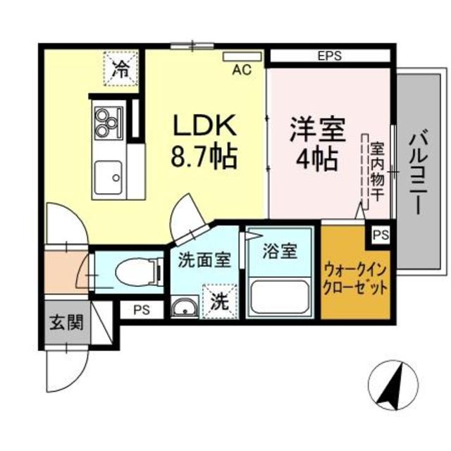 新潟市中央区長嶺町のアパートの間取り