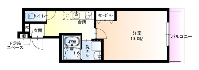 東大阪市友井のアパートの間取り