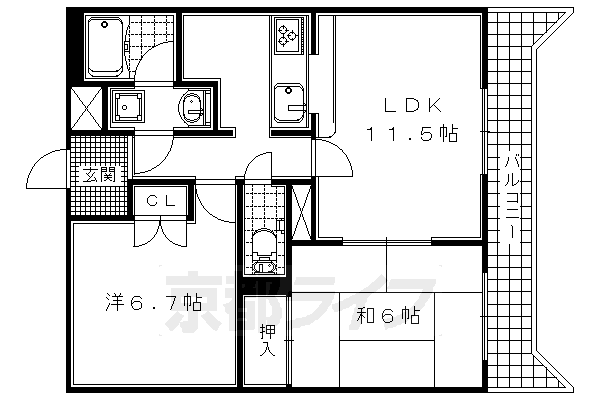 サンライズ城陽の間取り