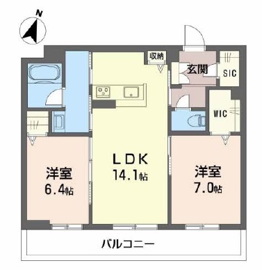 神戸市垂水区桃山台のアパートの間取り