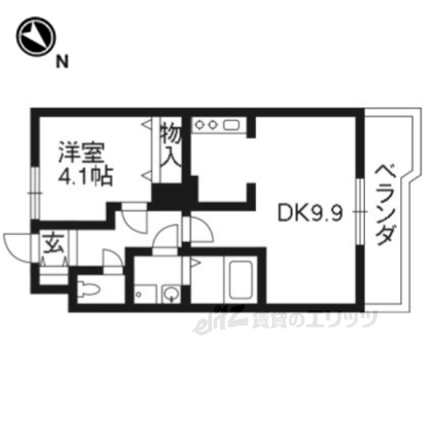 枚方市池之宮のアパートの間取り