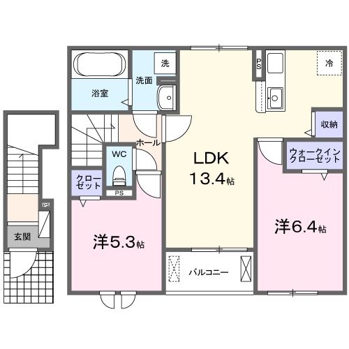 【バルパレー石原Ｂの間取り】